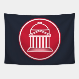 Dallas Hall Red Circle Tapestry