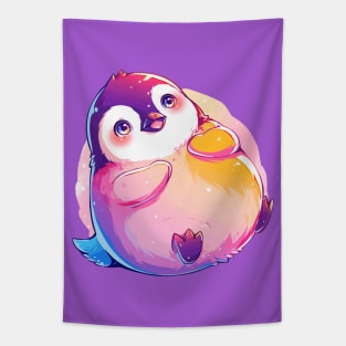 Happy baby penguin with vivid colors Tapestry