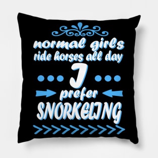 Snorkeling Girl Coral Sea Vacation Diving Pillow