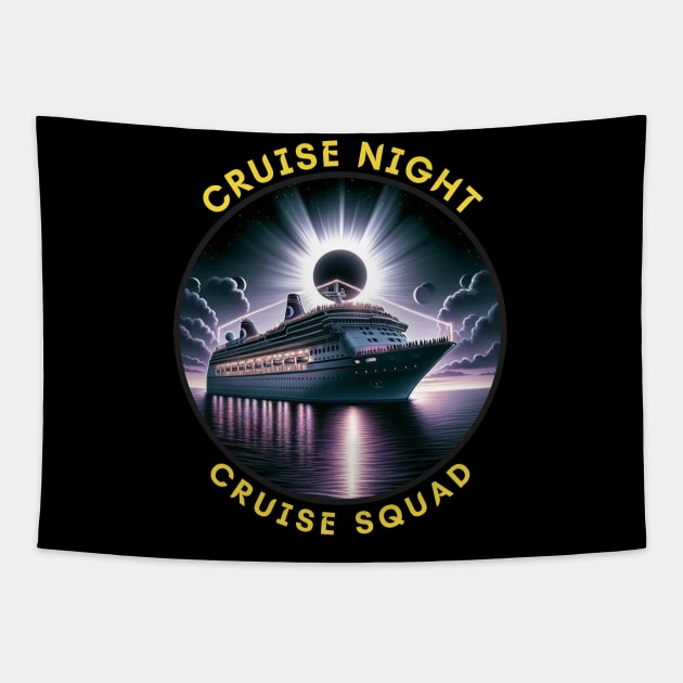 CRUISE VACATION ECLIPSE NIGHT Tapestry by Lolane