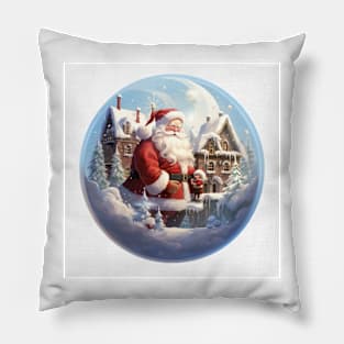 Santa in a glass ball Pillow