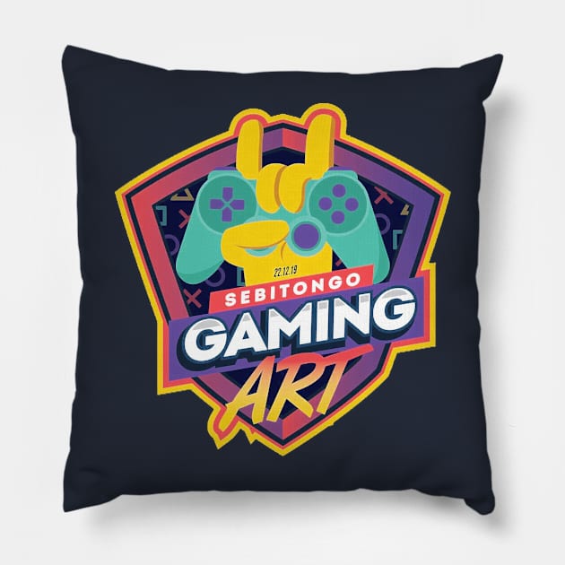 Sebitongo gaming art logo Pillow by SGA