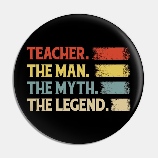 Teacher Man Myth Legend Pin by ROMANSAVINRST