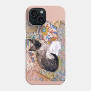 Siamese cat with kitten Phone Case