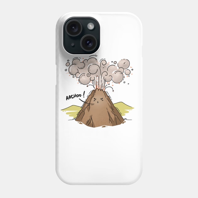 Volcano Achoo Funny Phone Case by Mako Design 