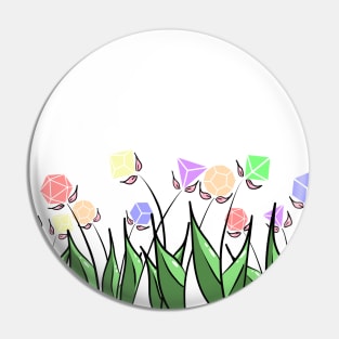 Dice Flowers - Rainbow Pastel Pin