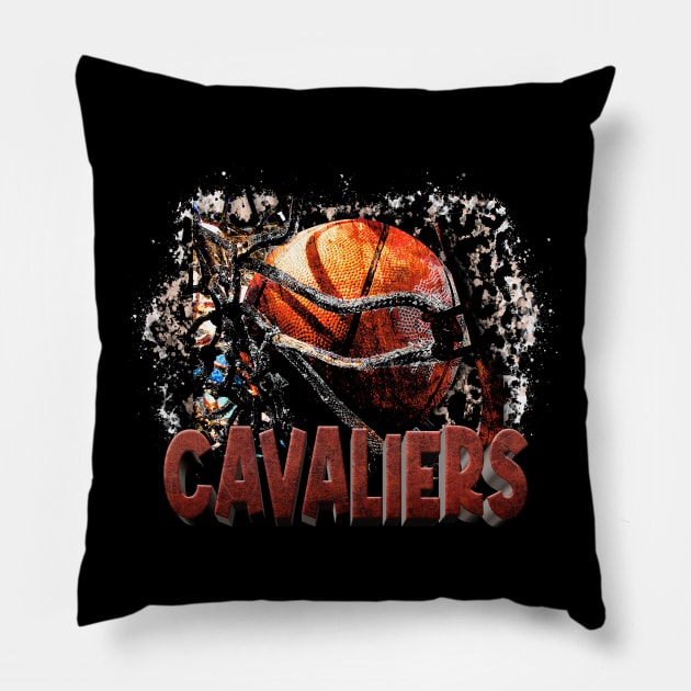 Classic Sports Cavaliers Proud Name Basketball Pillow by Irwin Bradtke