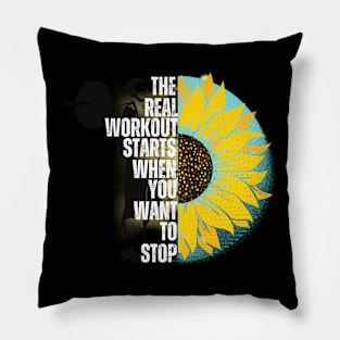 Endurance Unleashed; Where True Workouts Begin , gym lovers, workout, fitness Pillow