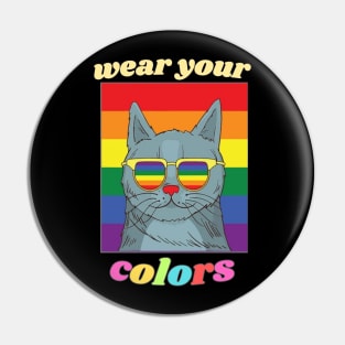 LGBT Pride Cat - Cute Rainbow Kitty - Wear your colors Pin