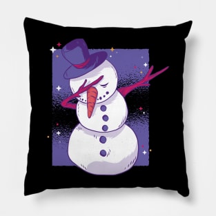 Dabbing Snowman Pillow