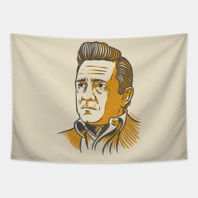 Johnny Cash The Man in Black Tapestry by Travis Knight