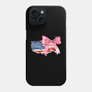 Coquette American Flag Coquette Bow 4Th Of July Phone Case