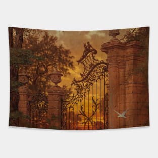 At the Castle Gate by Ferdinand Knab Tapestry