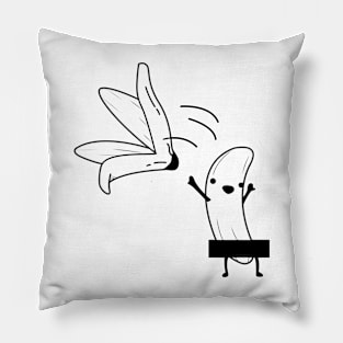 Crazy banana, black & white Pillow