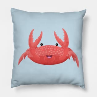 Cute red spotty crab cartoon illustration Pillow