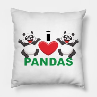 I Heart Pandas Pillow