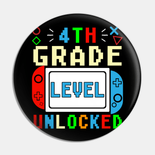 4th Grade Level Unlocked Video Game Pin