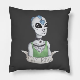 Stay Rad - Punk Alien Pillow