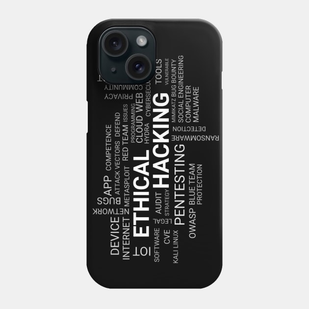 Ethical Hacking Wordcloud Phone Case by leo-jess