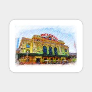 Denver Union Station Sketched Magnet