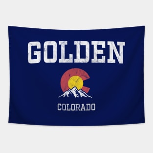 Golden Colorado CO Vintage Athletic Mountains Tapestry