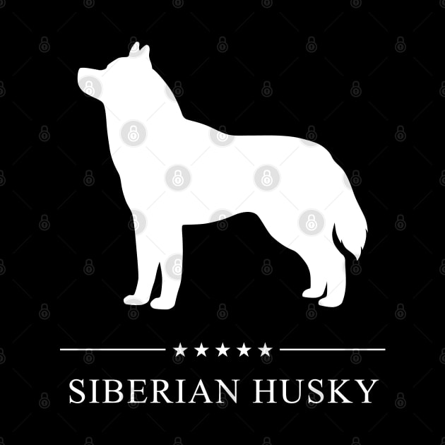 Siberian Husky Dog White Silhouette by millersye