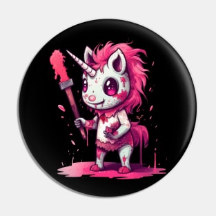 Undead Whimsy: Pink Zombie Unicorn Pin