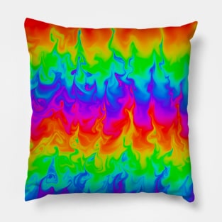 Rainbow Fire Pillow