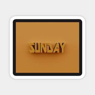 3D Text - Sunday Magnet