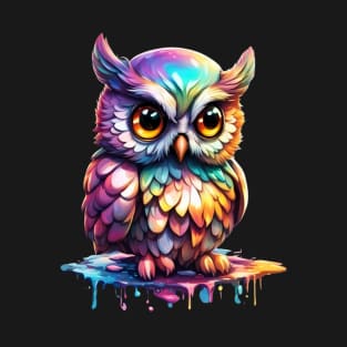Magical Holographic Owls: Drippy T-Shirt