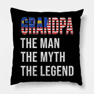 Grand Father Malaysian Grandpa The Man The Myth The Legend - Gift for Malaysian Dad With Roots From  Malaysia Pillow