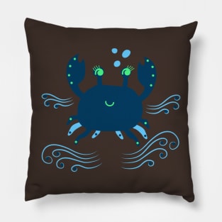 Aqua ocean animals - crab Pillow