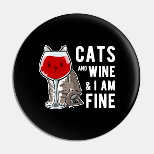 Cats Wine Design for a Cat Lover Pin