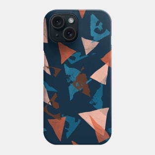 Navy Textured Triangles Phone Case