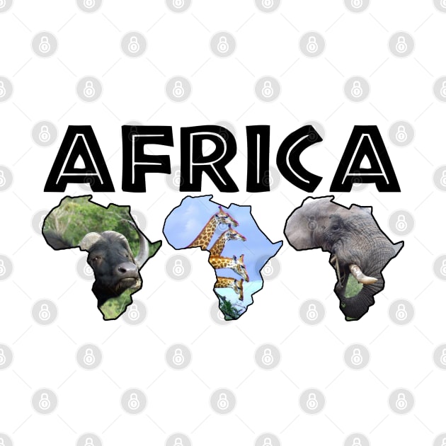 African Wildlife Continent Collage Trio by PathblazerStudios