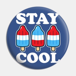 Stay Cool Rocket Pop Red White and Blue Popsicle Summer Pin