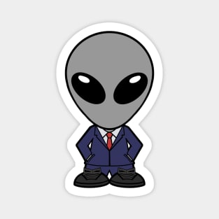 Gray Alien Extraterrestrial In Suit Magnet