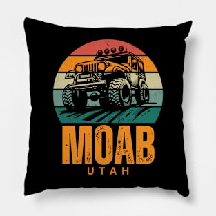 Moab Utah Jeep Vintage Sunset Pillow