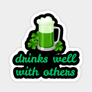 Drinks Well With Others - Leprechaun St. Patrick's Day Magnet