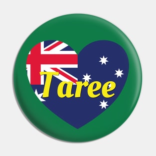Taree NSW Australia Australian Flag Heart Pin