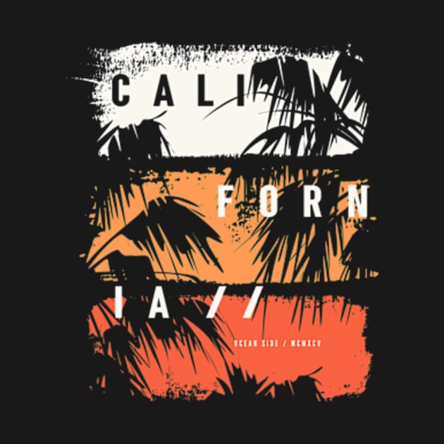 California Retro Ocean Vintage Palm Tree by Daysy1