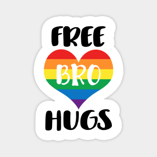 Free Bro Hugs - Black Text Magnet