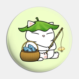 Chubby Cat Fishing Pin