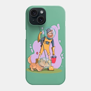 Space Fisherman and Doggy Phone Case