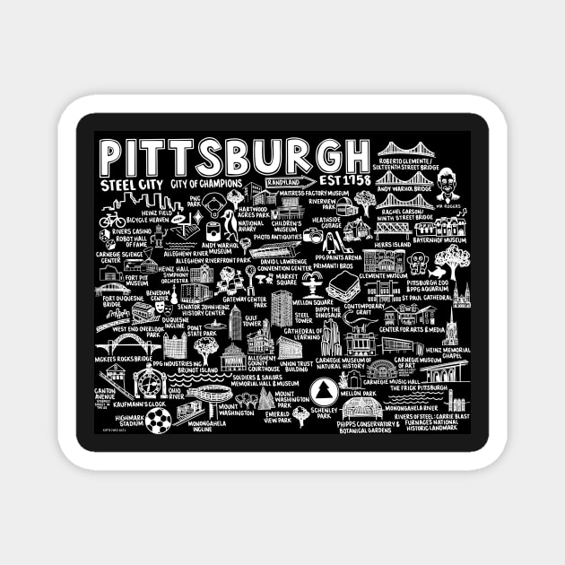 Pittsburgh Map Magnet by fiberandgloss