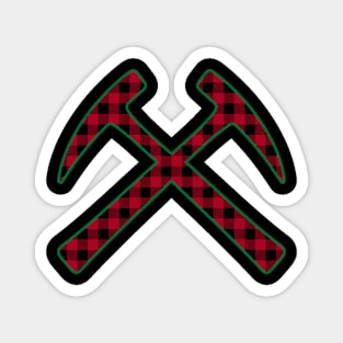 Plaid Cross Rock Hammers Magnet