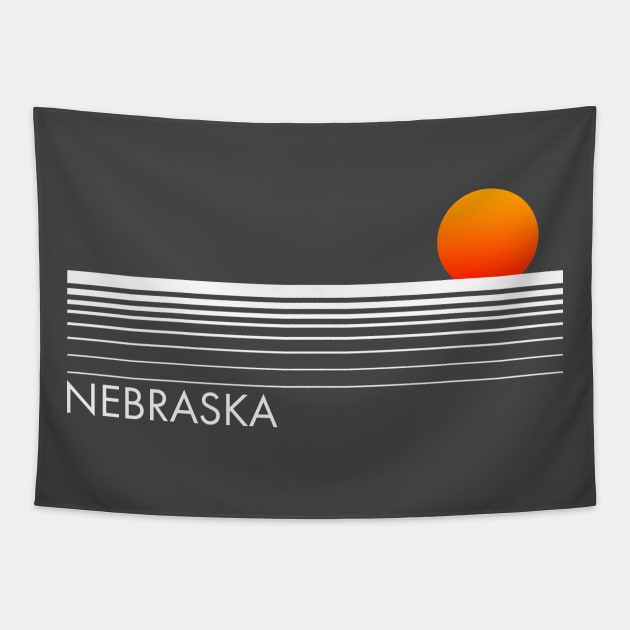 Nebraska Sun and Horizon Tapestry by MalmoDesigns