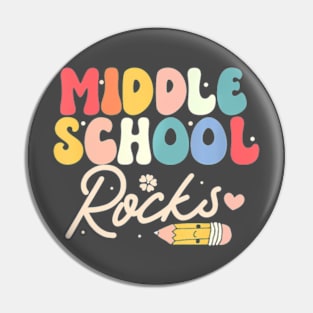 Middle School Rocks Students Teacher Back To School Pin