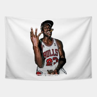 Michael Jordan Drawing Vintage Halftone Tapestry