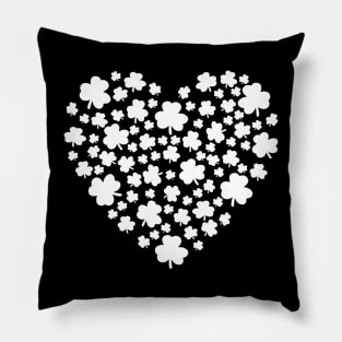 Clover Leaf Shamrock Heart Pillow